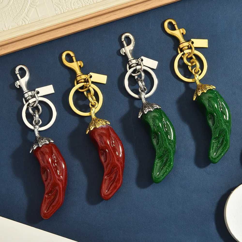 Charm Resin Chili Pepper Bag Italian Horn Lucky Keyring High Gloss Designer Purse Accessories Gifts For Women Trendy Aesthetic H260727 - view 3