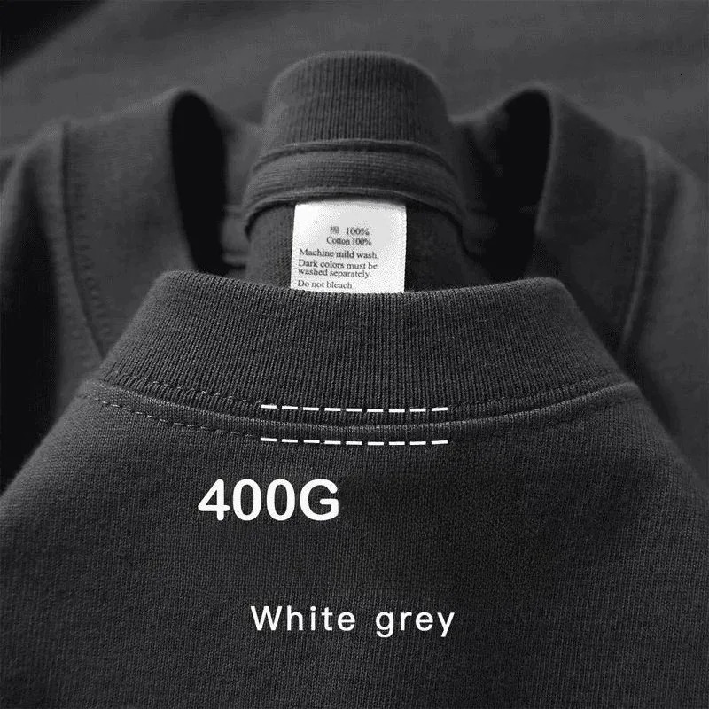 400g Cotton T Shirts Men Short Sleeved Heavyweight Summer Round Neck Loose Breathable Shirt for Men Women Basic Tee 260727BJ - view 4