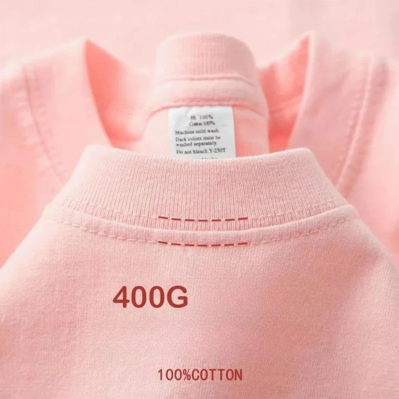 400g Cotton T Shirts Men Short Sleeved Heavyweight Summer Round Neck Loose Breathable Shirt for Men Women Basic Tee 260727BJ - view 6