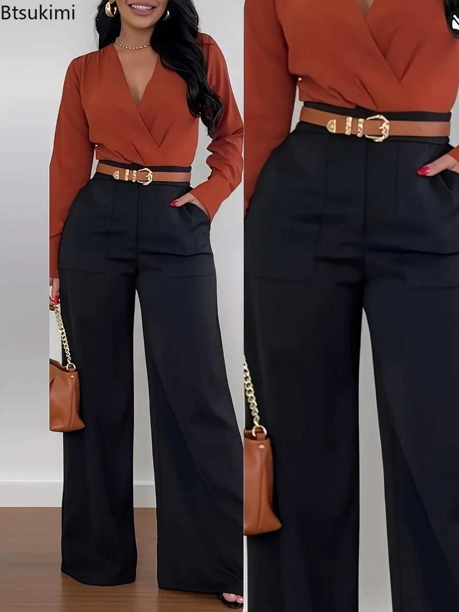 2026 Womens New Fashion Solid Suit Trousers Spring Elegant High Waist Wide Leg Pants Casual Office Women Clothing Dress PantsT260727 - view 5