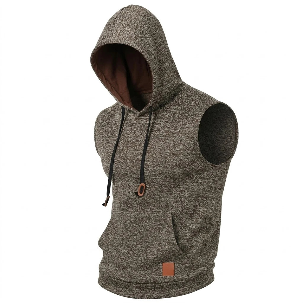 Mens Sleeveless Hoodie Lightweight Hooded Sweatshirt Vest Workout y Clothes Tank Tops Fitness Hoodies for Men 260722BANJIA - view 5