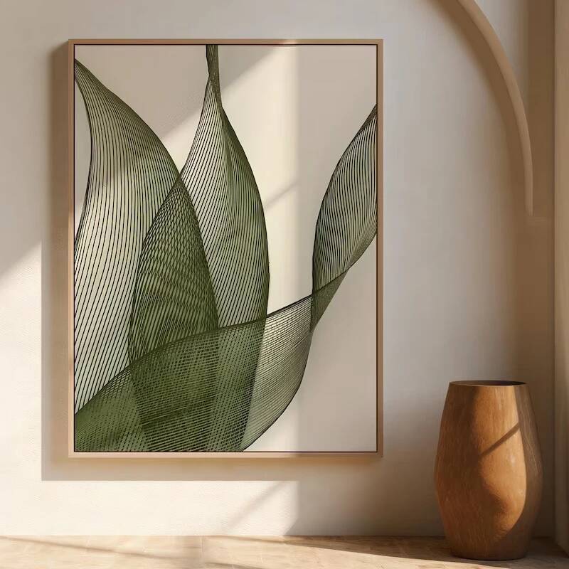 Minimalist Botanical Line Art Prints And Posters Green Leaf Abstract Wall Pictures for Living Room Home Decor Artwork Gift 26Y0728