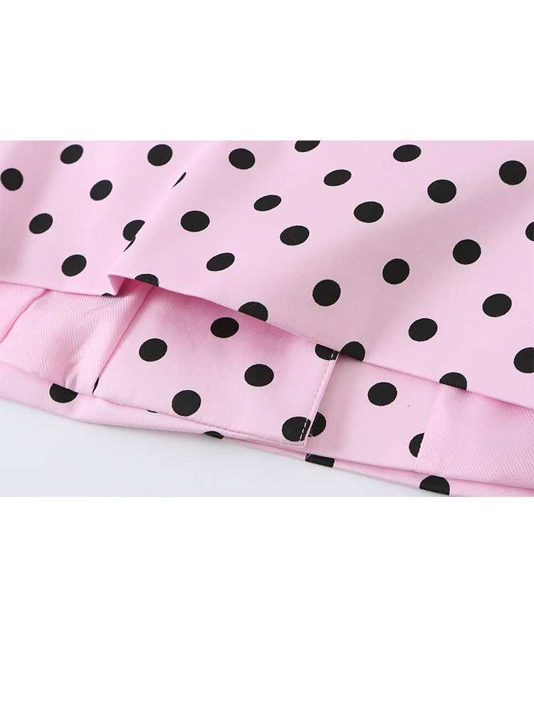 HH Fashion Womens Polka Dot Blazer Pant Sets Summer Short Puff Slve Cropped JacketTight Capri Pants Elegant Outerwear X260728 - view 6