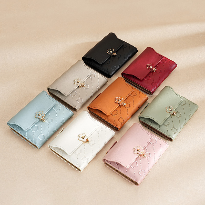 free shpping luxury 2026 Hot Short Designer Wallet Versatile Embroidered Flower Small Wallet for Women - view 8