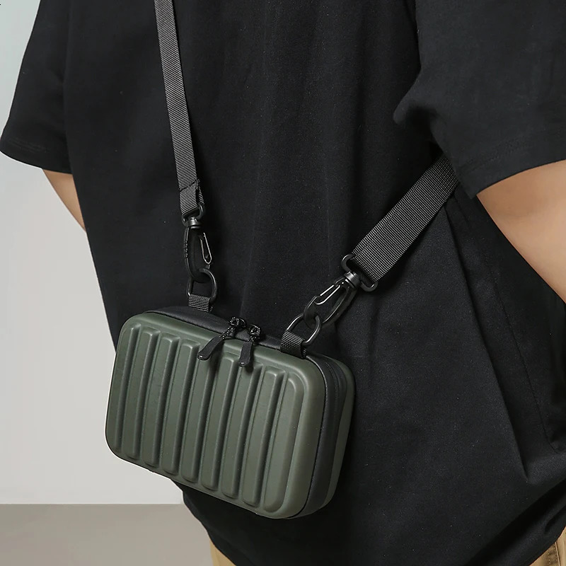Unisex Leisure Shoulder Bag Army Green PVC Transparent Crossbody Bag For Women Mini Box Handbag Purse Casual Sling Bag 260728 - view 3
