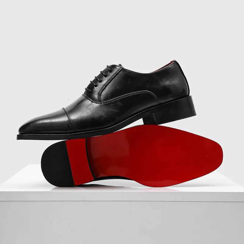 Mens leather shoes with British style wedding three-piece dress formal suit high-heel painted leather mens shoes X260729 - view 6