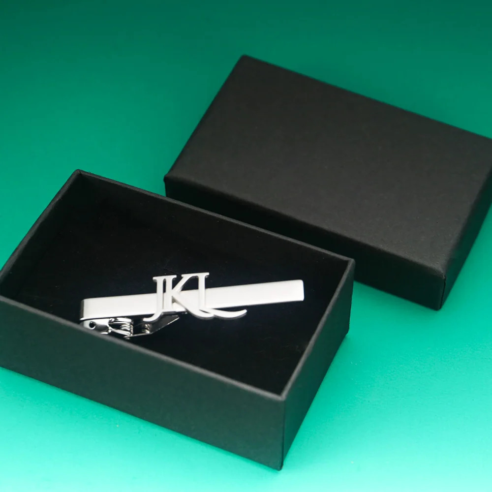 Tangula Custom 2-3 Letters Tie Clip For Men Personalize Name Initials Business Suit Stainless Steel Tie Pin Wedding Accessories 260728 - view 5