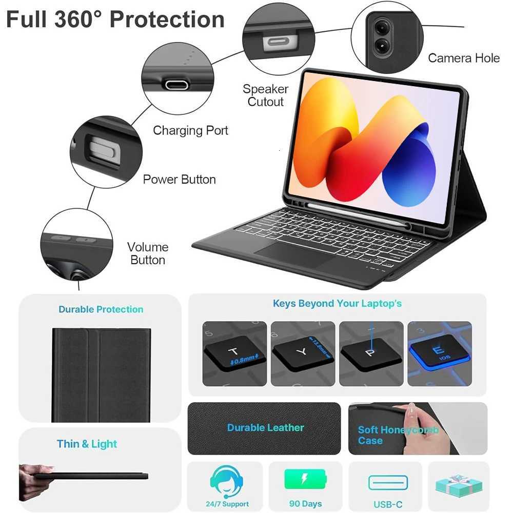 Pad for Redmi Keyboard Case 2 Pro 121 lnchFor Redmi Pad 2 Pro 121 lnch Tablet Case with Detachable Keyboard H260728 - view 4