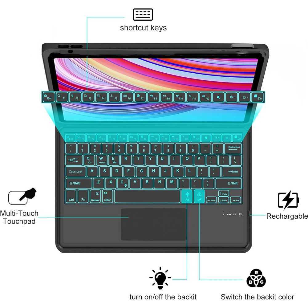 Pad for Redmi Keyboard Case 2 Pro 121 lnchFor Redmi Pad 2 Pro 121 lnch Tablet Case with Detachable Keyboard H260728 - view 5