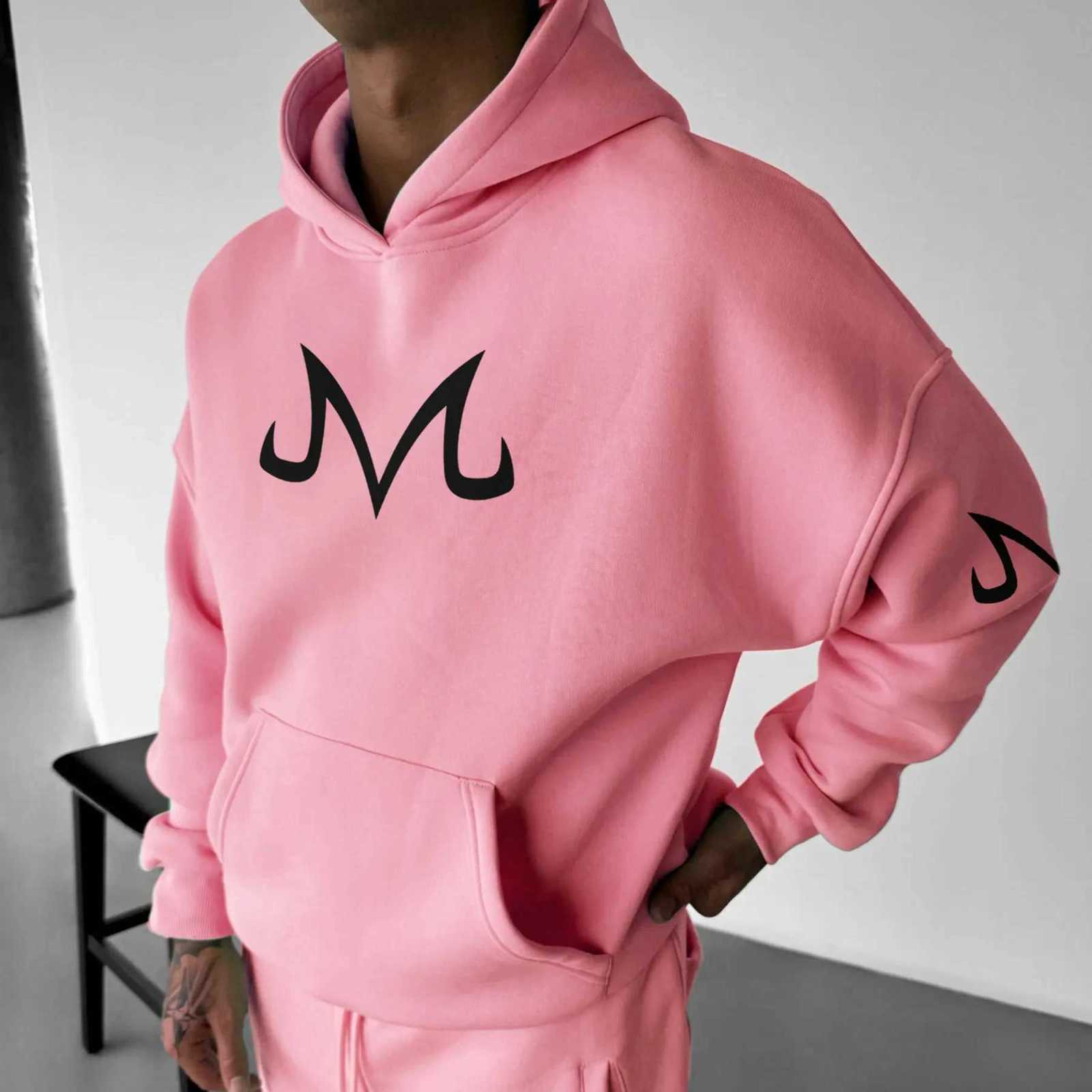 BANDAI Majin Buu Hoodie Pants Set Anime Cotton Loose Fit Graphic Print Streetwear Casual Sweatshirt Joggers Japanese Cartoon Character C260728 - view 3