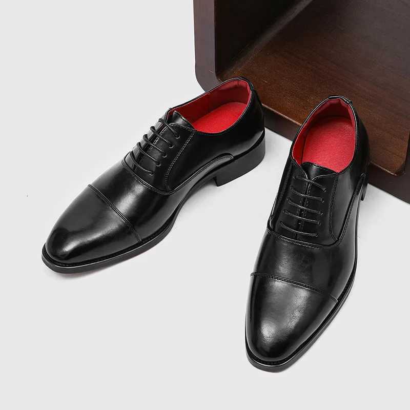 Mens leather shoes with British style wedding three-piece dress formal suit high-heel painted leather mens shoes X260729 - view 4