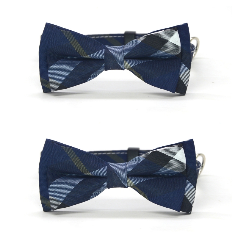 Luxury Designer Style Dog Collars Fabric Pet Necklace Breakaway Buckle with Plaid Bowtie Adjustable Collar for Kitten Puppy 2 Colors Nice Pet Birthday - view 9