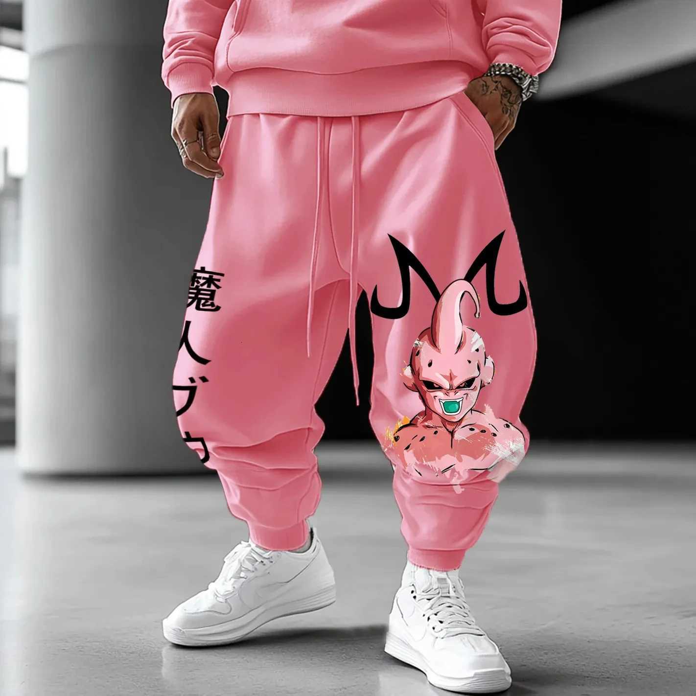 BANDAI Majin Buu Hoodie Pants Set Anime Cotton Loose Fit Graphic Print Streetwear Casual Sweatshirt Joggers Japanese Cartoon Character C260728 - view 5