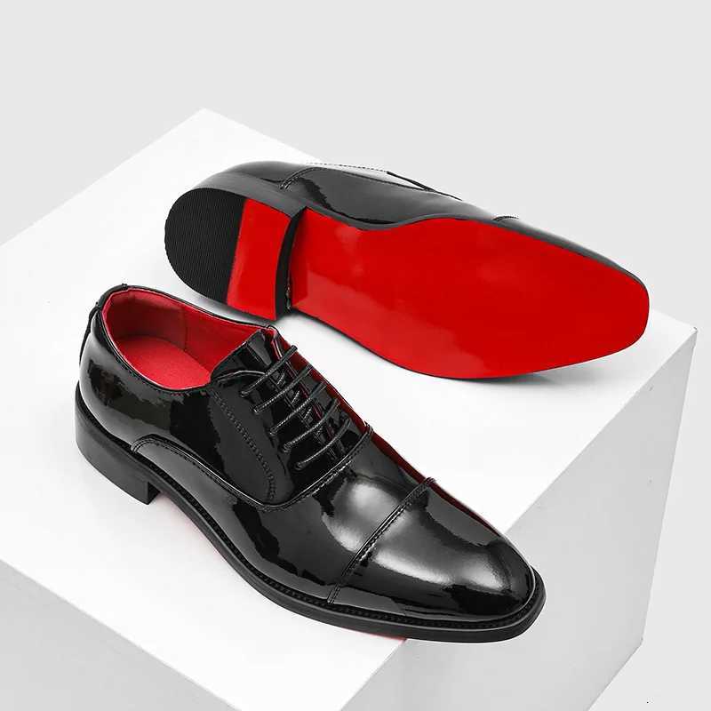 Mens leather shoes with British style wedding three-piece dress formal suit high-heel painted leather mens shoes X260729 - view 7
