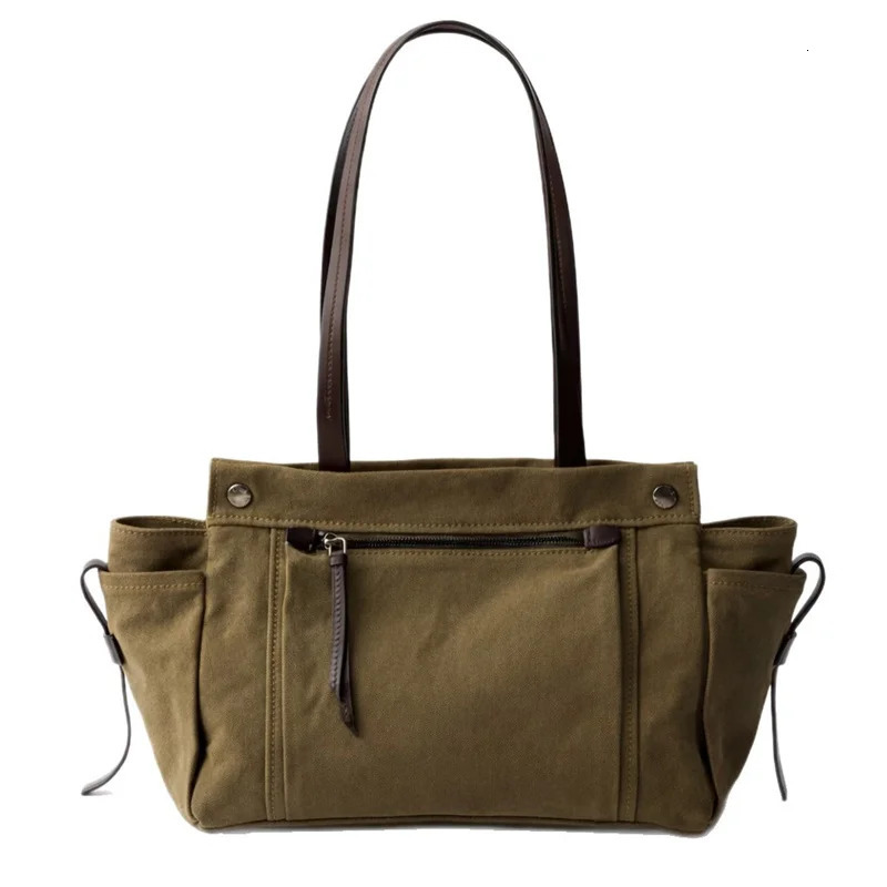 TOPHIGH Route Canvas Tote Bags For Women y ner Handbag And Purse In Multiple Pockets Top Handle Cloth Shoulder Bag 260729 - view 6