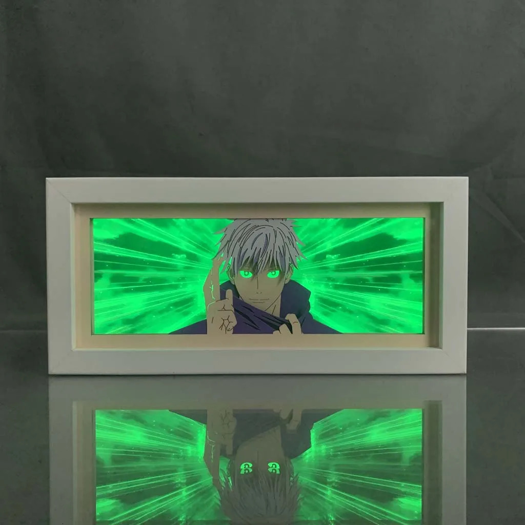 Anime LED Night Light Box Jujutsu Kaisen Satoru Gojo for Kids Room Decoration Nightlight Lightbox Manga 3d Paper Cut Desk Lamp 260725banjia - view 3