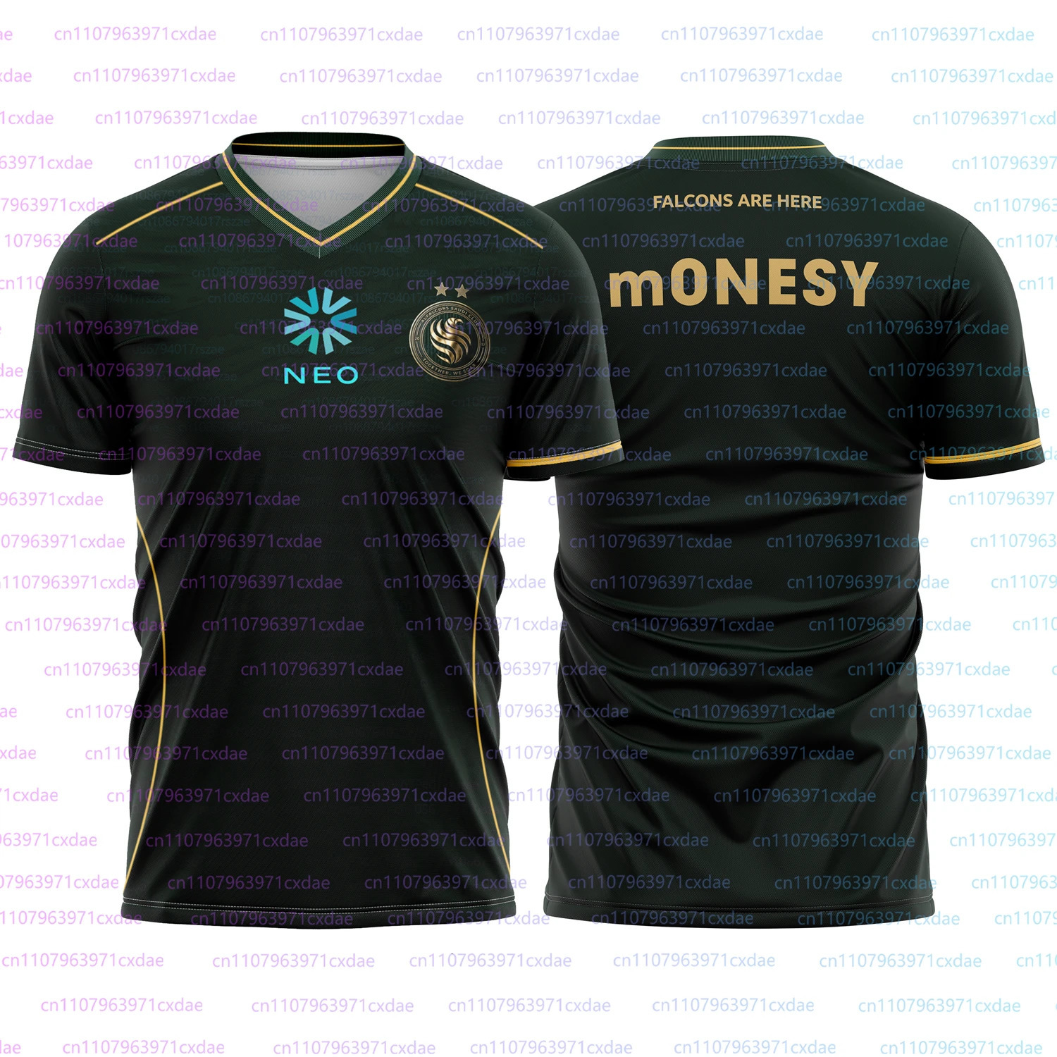 Team Falcons 2026 Training Uniforms CS2 Esports Karrigan Fans n Gaming Custom ID T-shirts Mens 3D V -Neck Tees 260729 - view 6