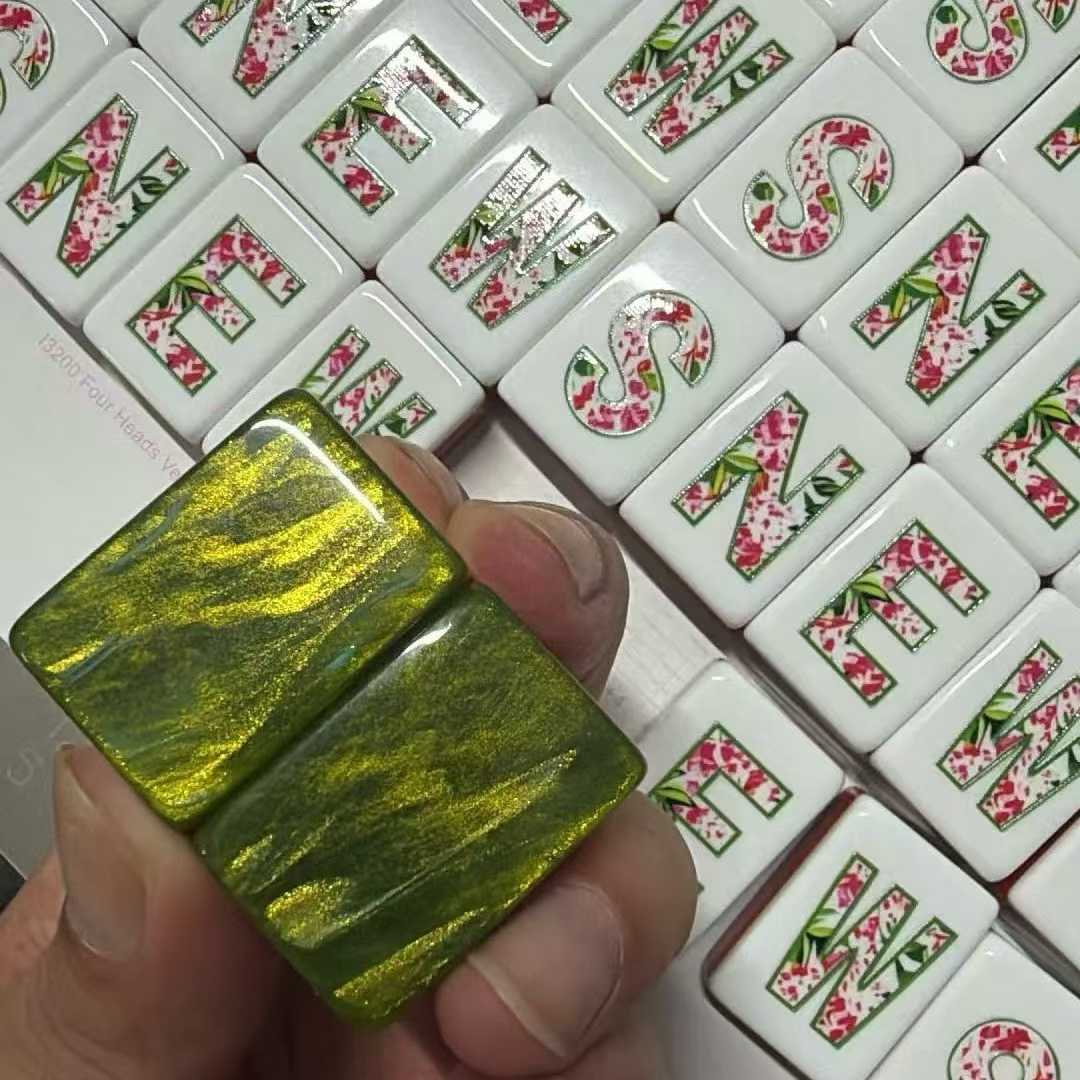 WILD ONES Bone Tiles 160pcs Luxury Engraved Mahjong,Emerald Jade Style American Mahjong, Portable Entertainment Game - view 5