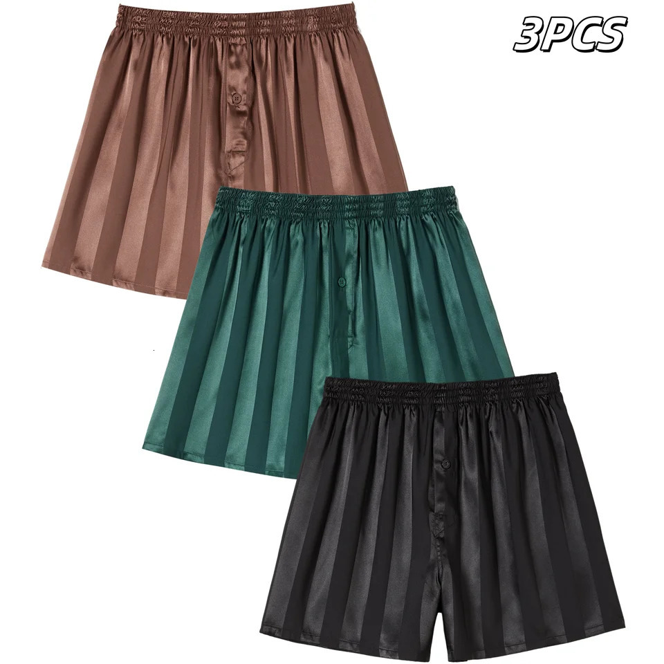 Jupitersecret 3 Pezzi Boxer Da Uomo Intimo In Raso Moda Striscia Antibatterico …
