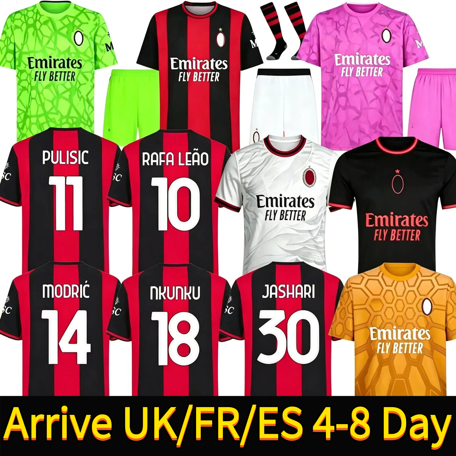 AC Milanly Maglia Calcio Modric Rafa Leao Reijnders Pulisic Koche Fourth 2025-2…