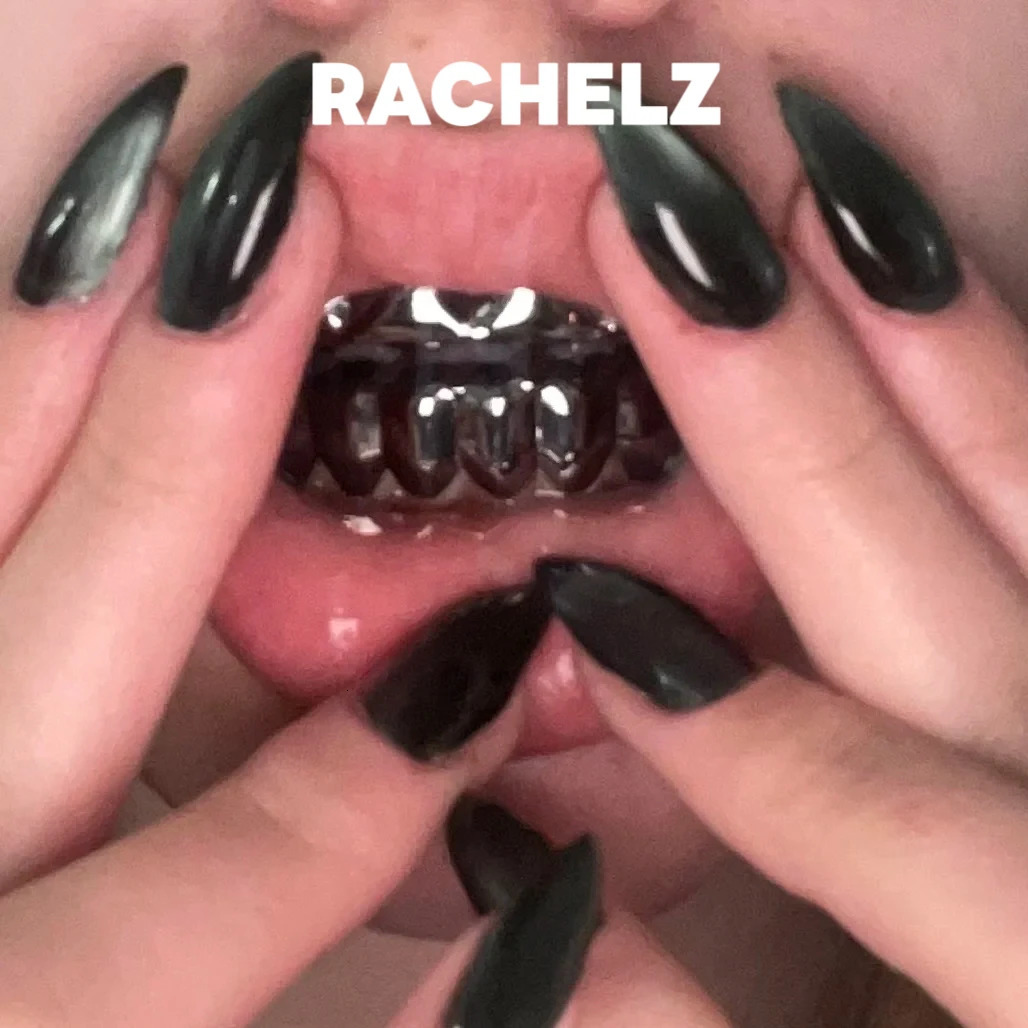 RACHELZ Y2K ties Black Color Teeth grillzs Hip Hop Glossy Tooth Caps For Women Men Jewelry Dental Grills Gift 260729BJ
