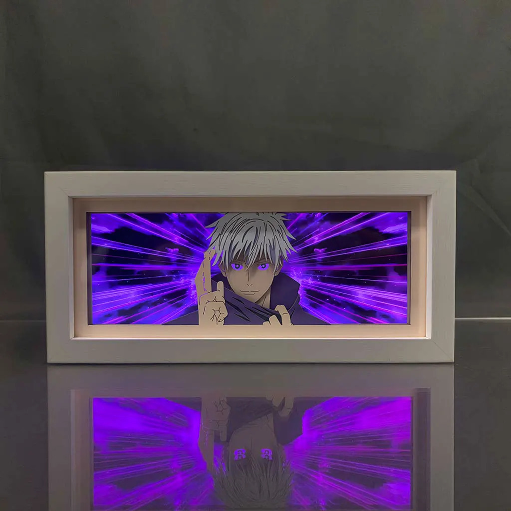Anime LED Night Light Box Jujutsu Kaisen Satoru Gojo for Kids Room Decoration Nightlight Lightbox Manga 3d Paper Cut Desk Lamp 260725banjia - view 6