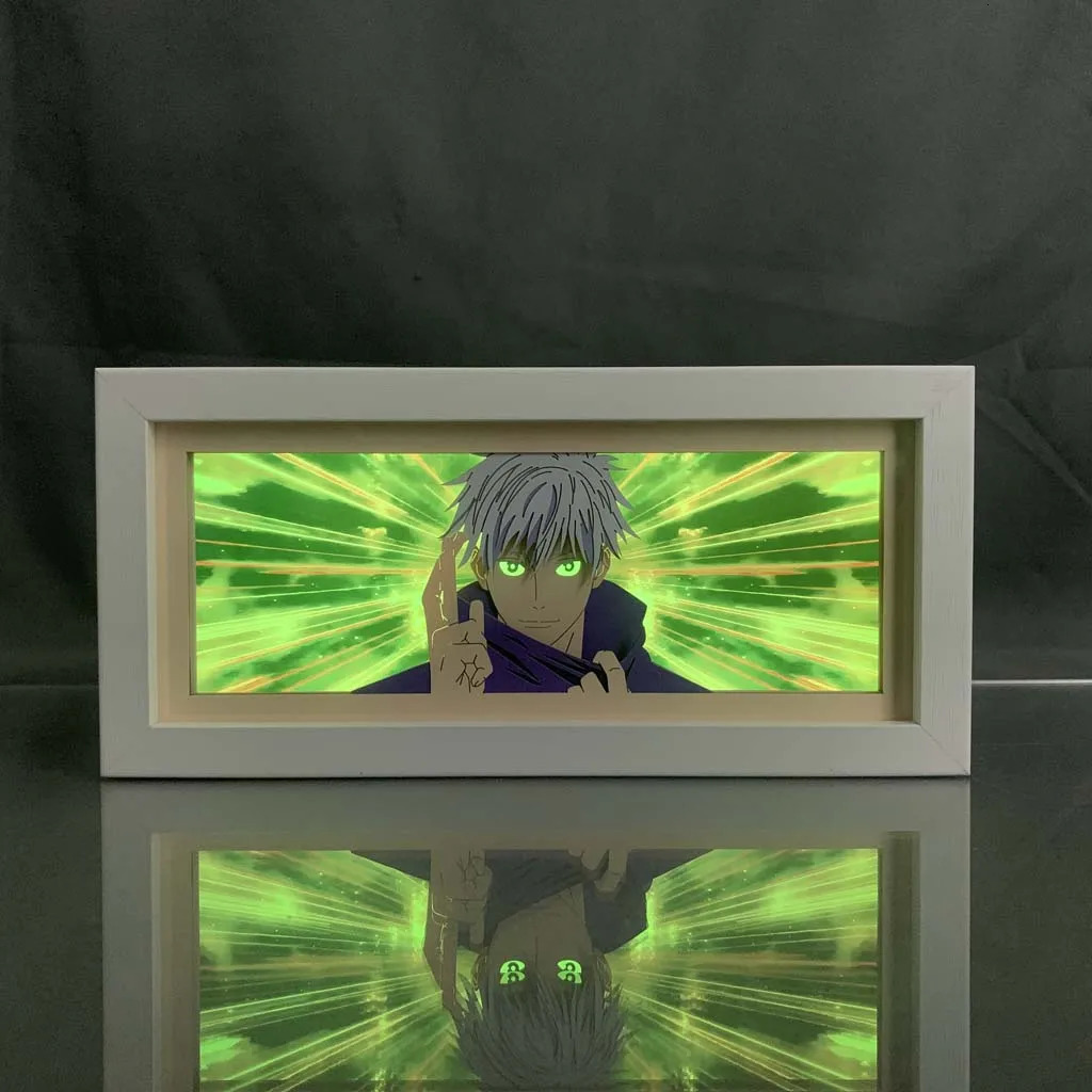 Anime LED Night Light Box Jujutsu Kaisen Satoru Gojo for Kids Room Decoration Nightlight Lightbox Manga 3d Paper Cut Desk Lamp 260725banjia - view 4