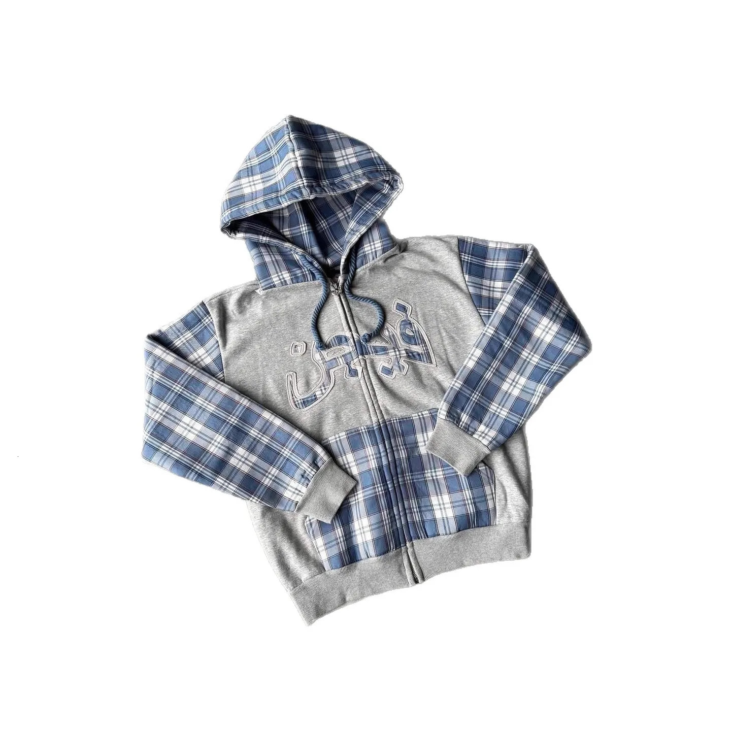 Street Trendy Harajuku Versatile Retro Ins Color blocked Autumn/Winter Hooded Zipper Hoodie Fashion Y2k Clothing 260729