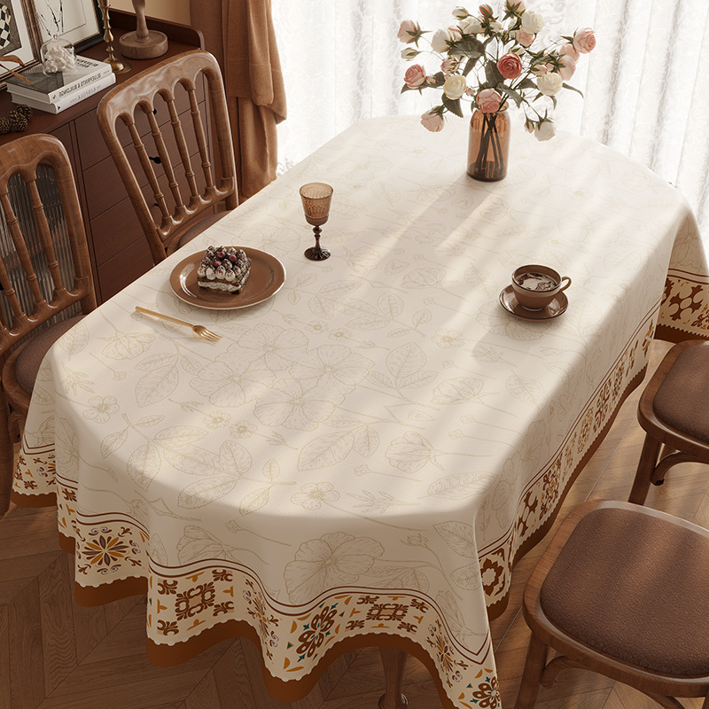 YL-39006 Custom French Vintage Tablecloth Waterproof, Oil-Proof, and Maintenance-Free; New Oval Tabletop Protector/Tablecloth - view 3
