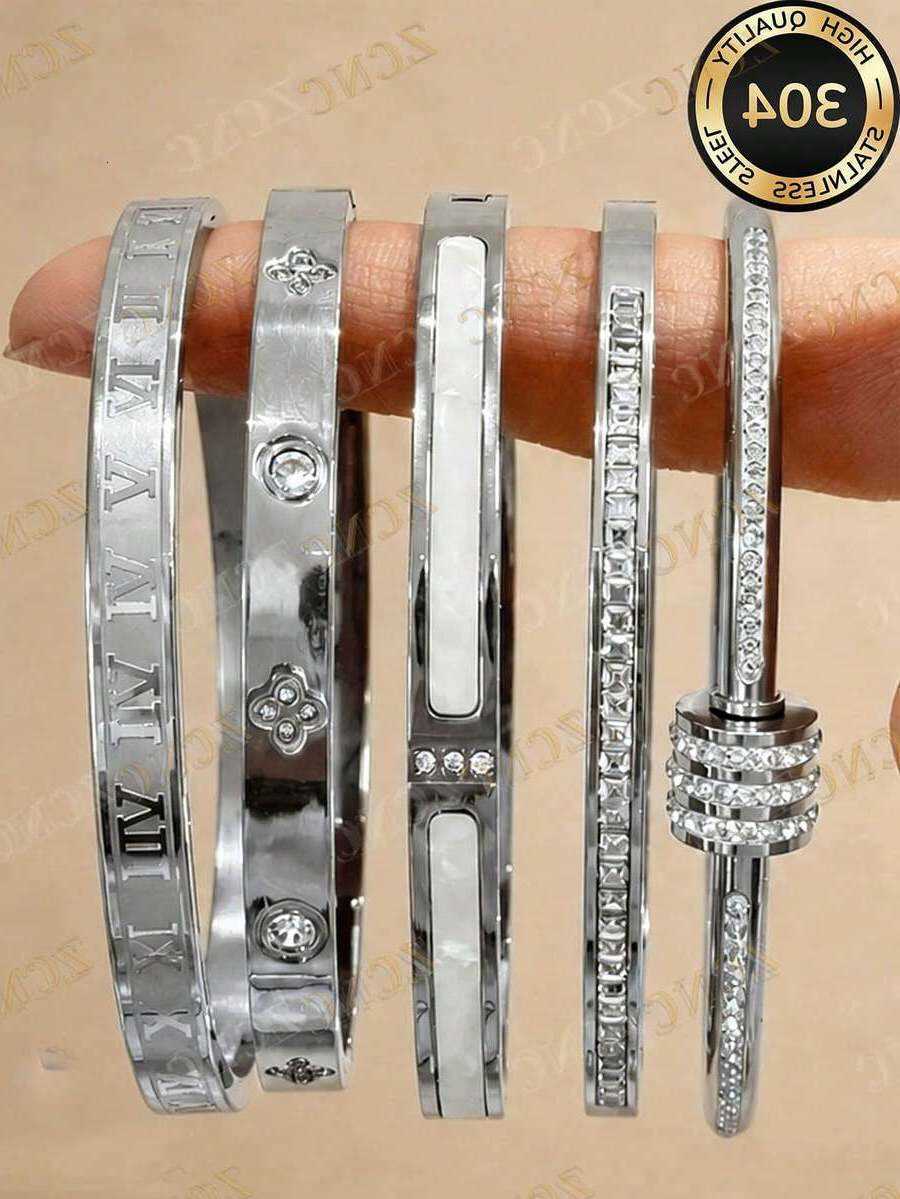 Zcnc Set Di Braccialetti In Acciaio Inossidabile Multicolore Personalizzato Zni…