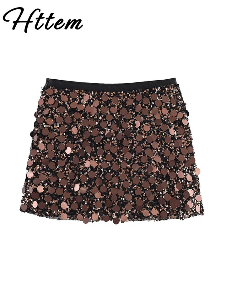 Sexy Paillette Mini Womens Skirt Fashion High Waist A-line Party Club Female Skirts Winter Streetwear Lady Clothes 260729 - view 7