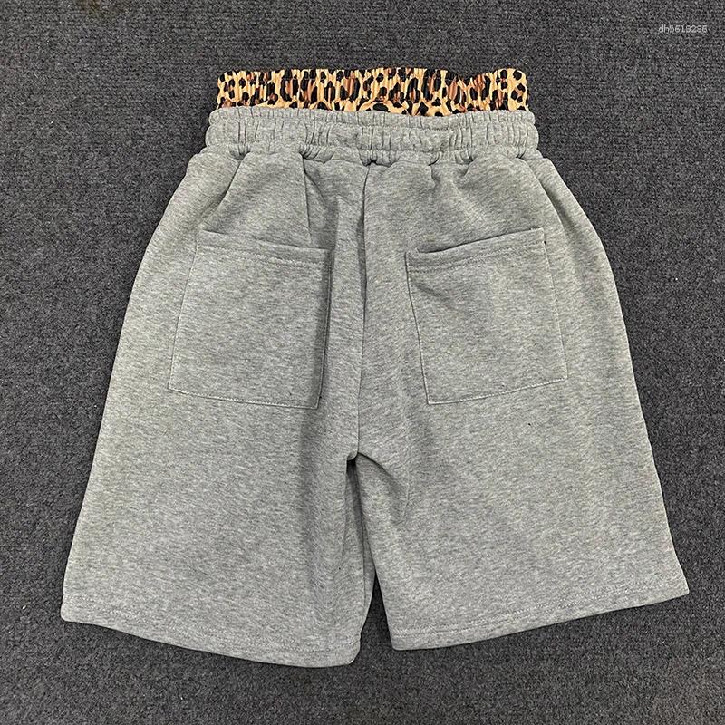 Men's Shorts Leopard Camouflage Print Waistband Sweat Men Casual Loose Fit Heather Grey Summer Streetwear With Embroidered Size S-2XL - view 7