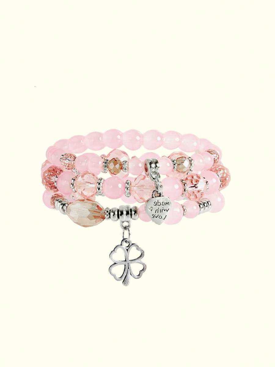 Popjeli 3Pcs Elegant Romantic Crystal Heart Design Vintage Bracelets Suitable F…