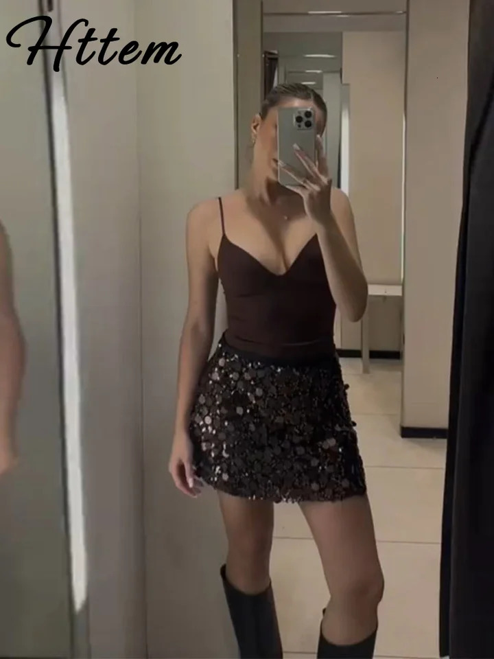 Sexy Paillette Mini Womens Skirt Fashion High Waist A-line Party Club Female Skirts Winter Streetwear Lady Clothes 260729 - view 5