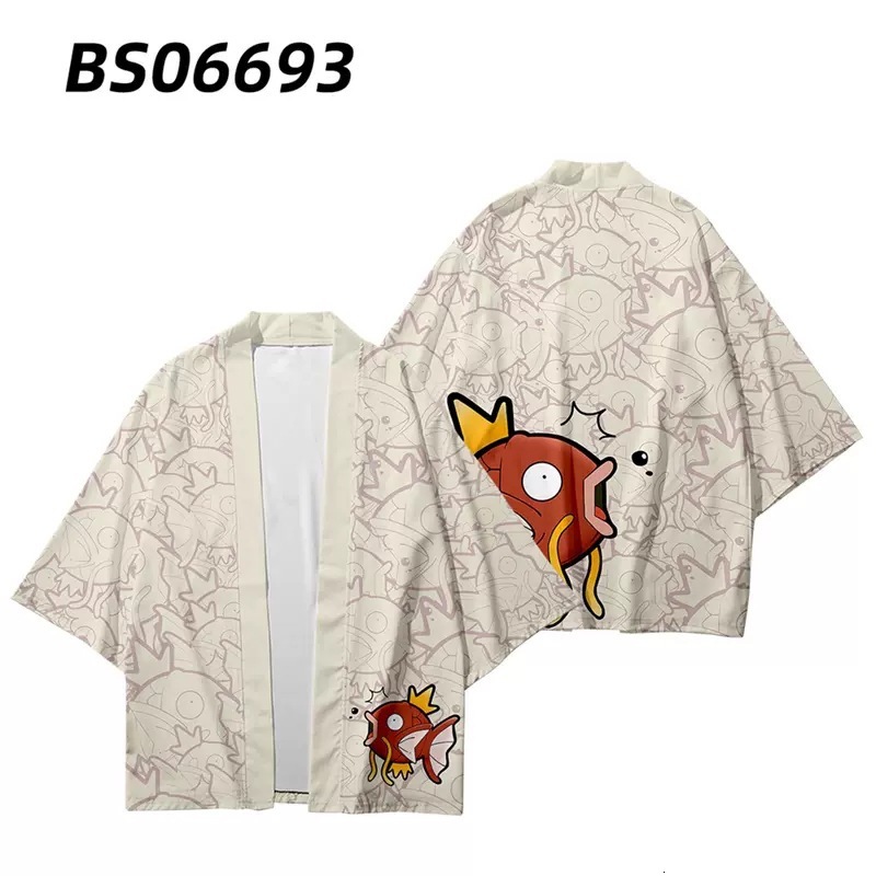 COS Pokemon Magikarp Yukata Anime T-Shirt Trendy Loose Coat for Teenagers and Kimono Beach Pants cc1e - view 3