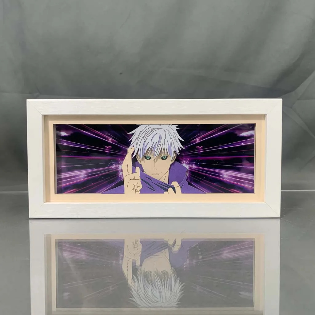 Anime LED Night Light Box Jujutsu Kaisen Satoru Gojo for Kids Room Decoration Nightlight Lightbox Manga 3d Paper Cut Desk Lamp 260725banjia - view 7
