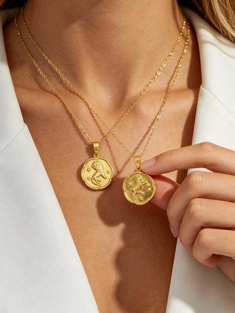 Mecylife 1Pc Collana Zodiacale Personalizzata Collana Con Ciondolo Zodiacale In…