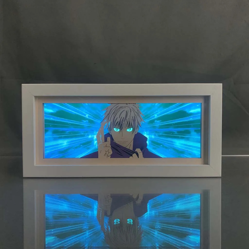Anime LED Night Light Box Jujutsu Kaisen Satoru Gojo for Kids Room Decoration Nightlight Lightbox Manga 3d Paper Cut Desk Lamp 260725banjia - view 5