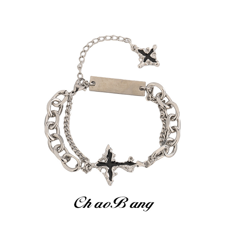 Designer Fashionable Trend Cross-Shaped Unique Design Bracelet Trendy Hip-Hop V…