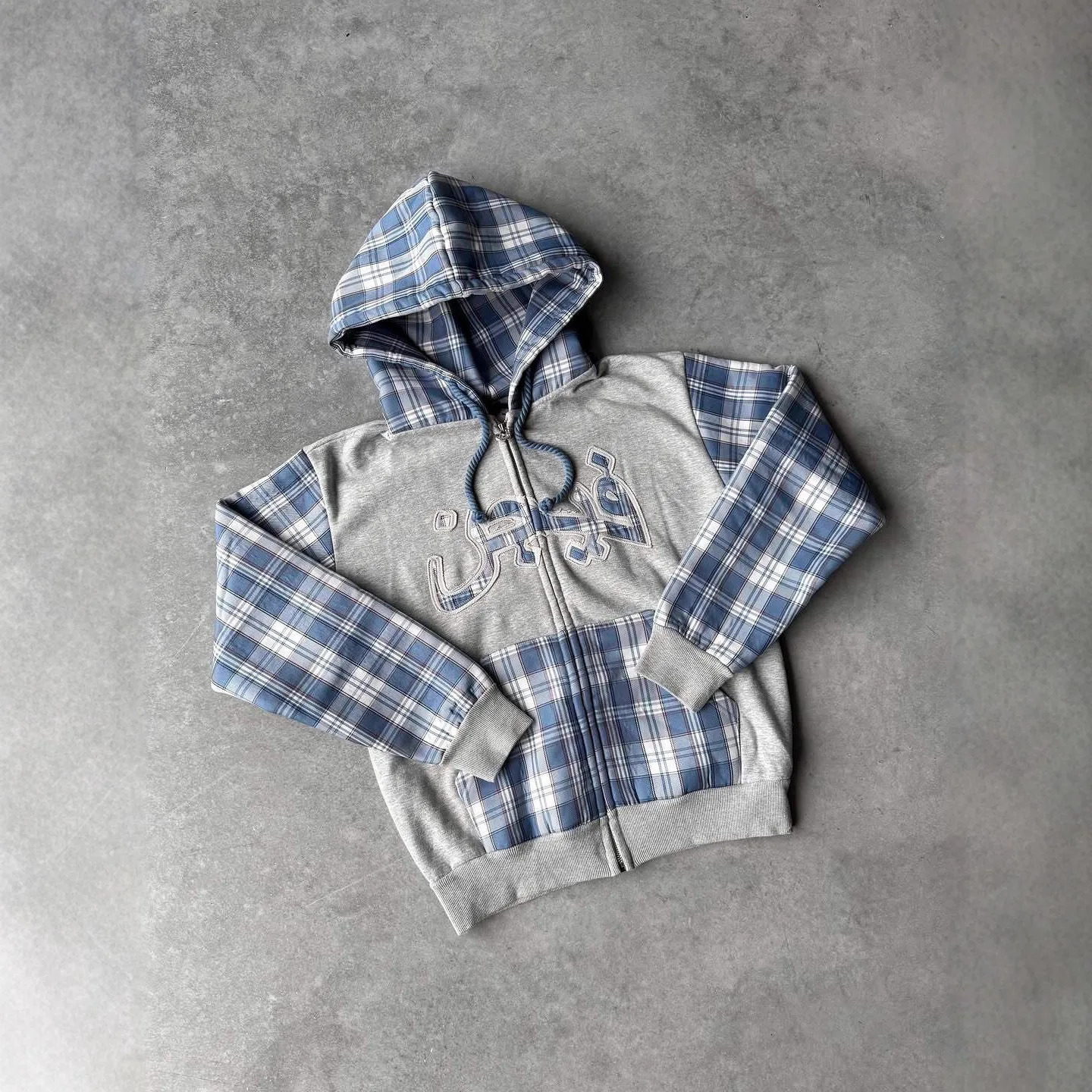 Street Trendy Harajuku Versatile Retro Ins Color blocked Autumn/Winter Hooded Zipper Hoodie Fashion Y2k Clothing 260729 - view 3
