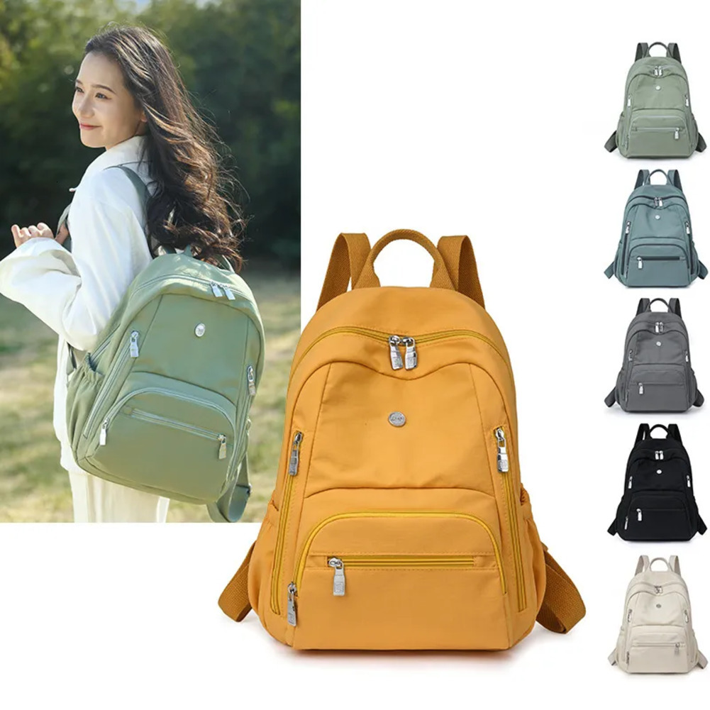 Women Nylon Large Outdoor Capacity Backpack Washable Laptop Travel Camping Stor…