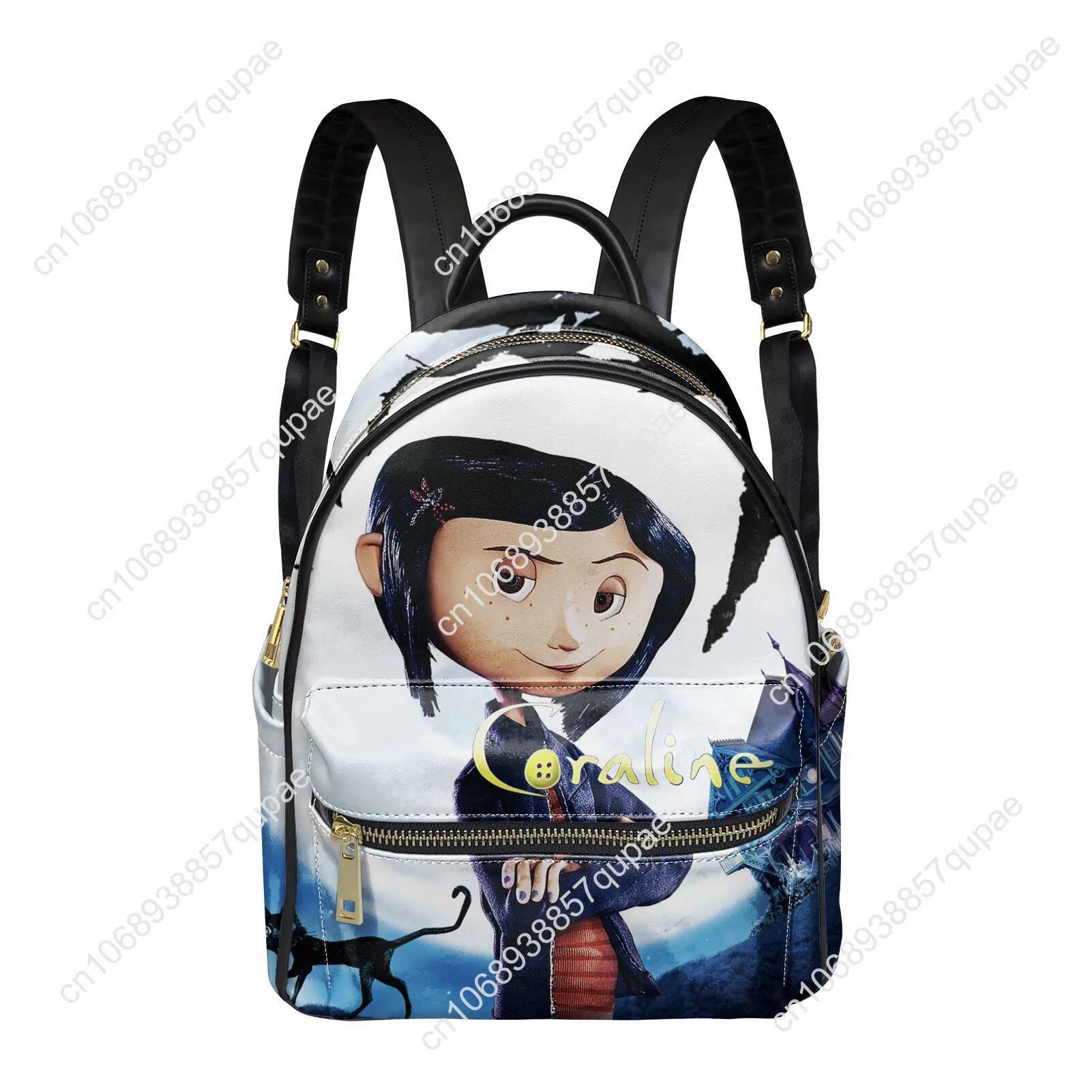Coralines Cartoon Movies Backpack Womens Men Personalized Double Shoulder Bag Business Travel Bookbag Rucksack Gift Daypack - view 3