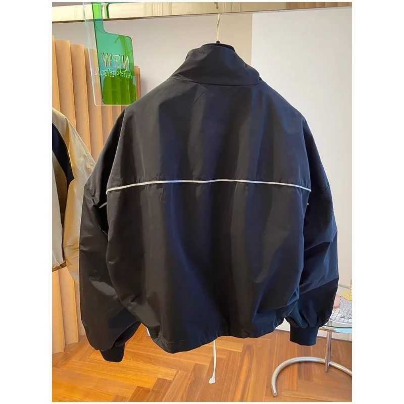 Design Niche Zipper Loose Casual Stand Collar Windbreaker Jacket Spring and Autumn Short Jacket TopT260731 - view 7