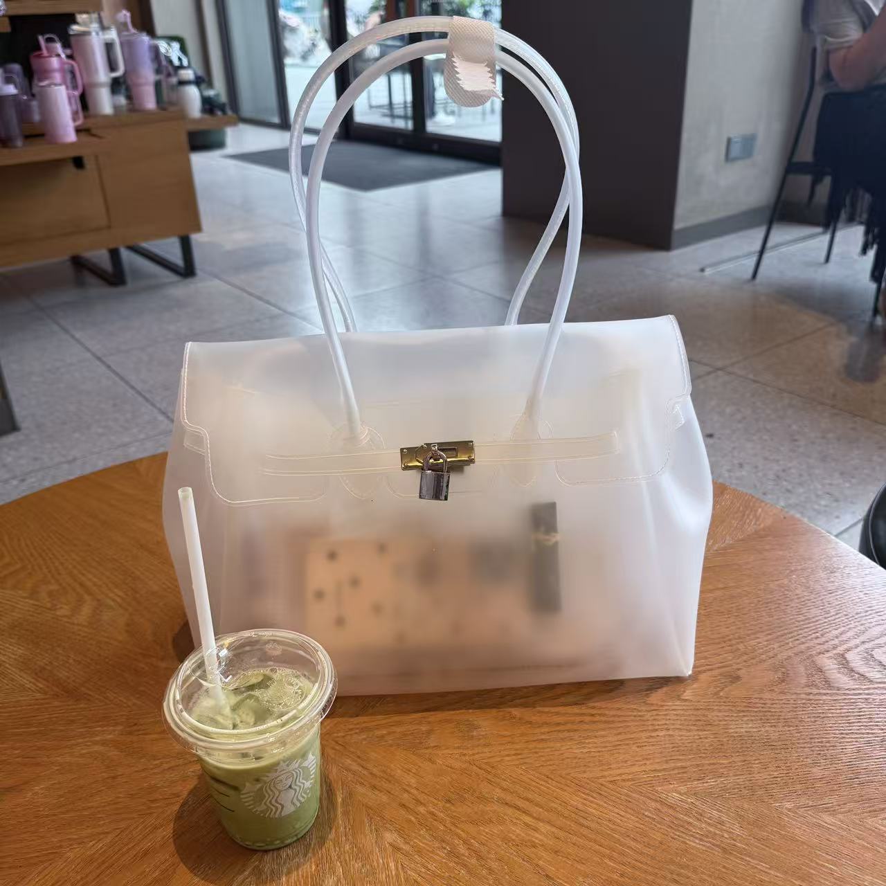Handbag Shoulder Bags Kiikii's Same Style TPU Jelly New Summer Model High End Commuter Tote Transparent Large Capacity Underarm Bag - view 3
