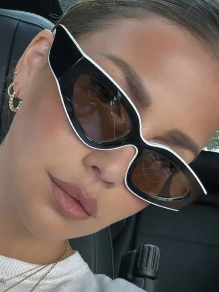 Heevoo Occhiali Da Sole Punk Cat Eye Da Donna Edgy Square Frame Plastic 2025 Fa…