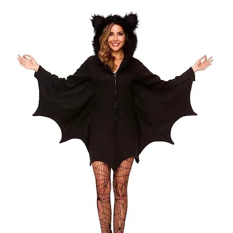 Hallown Womens Bat Comodo Animale Nero Cosplay Per Adulti Vampiro Abito Con Cer…