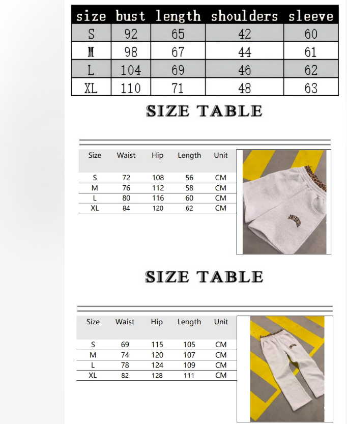 Men's Tracksuits Tracksuit Men Clothing Vintage Embroidered Leopard Print Street Casual Hoodie Trendy Double Waist Unisex - view 4