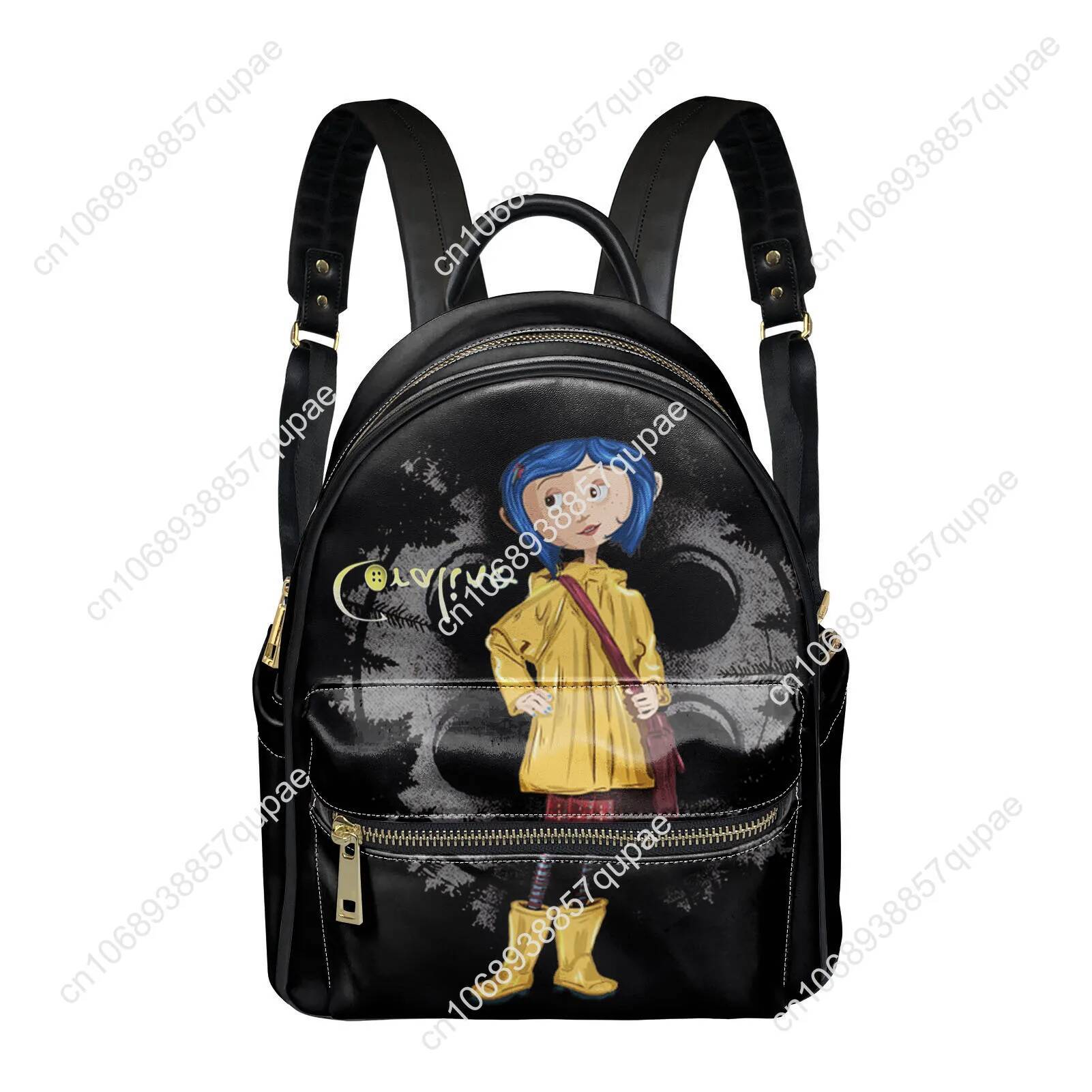 Coralines Cartoon Movies Backpack Womens Men Personalized Double Shoulder Bag Business Travel Bookbag Rucksack Gift Daypack - view 5
