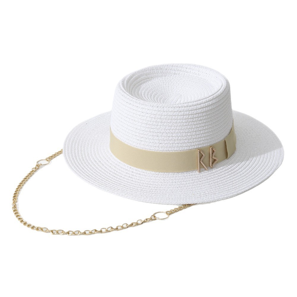 Womens Beach Hat Black Letter Ribbon Decoration Elegant Womens Party Dress Hat Travel Beach Sun Hat 250605 - view 6