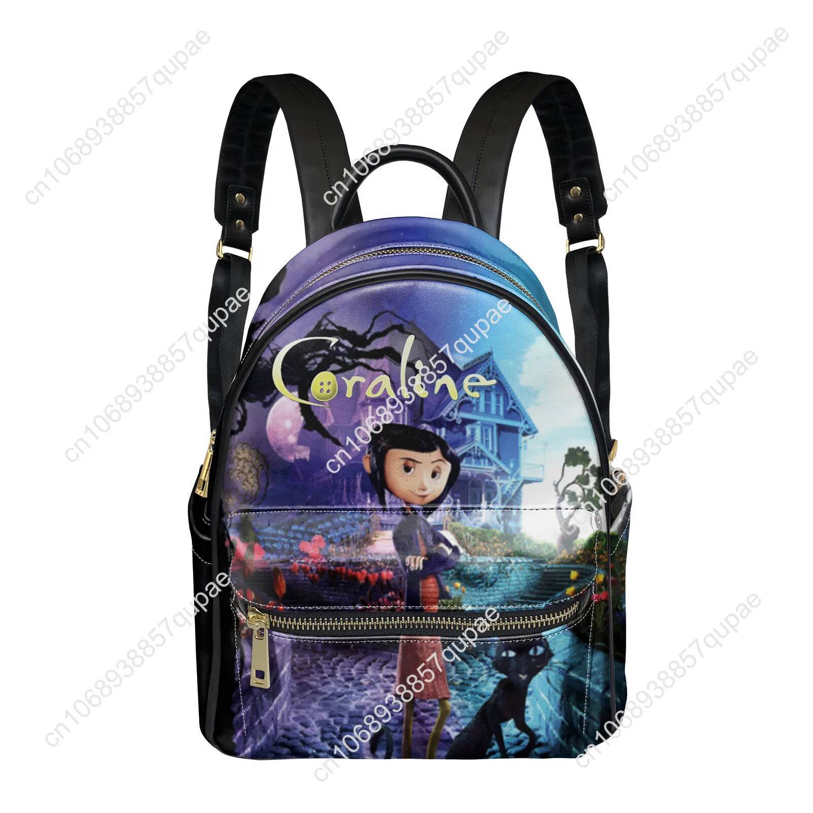 Coralines Cartoon Movies Backpack Womens Men Personalized Double Shoulder Bag Business Travel Bookbag Rucksack Gift Daypack - view 4